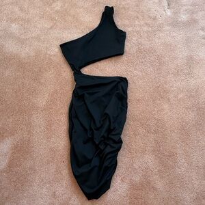 SHEIN Black One-Shoulder Dress
